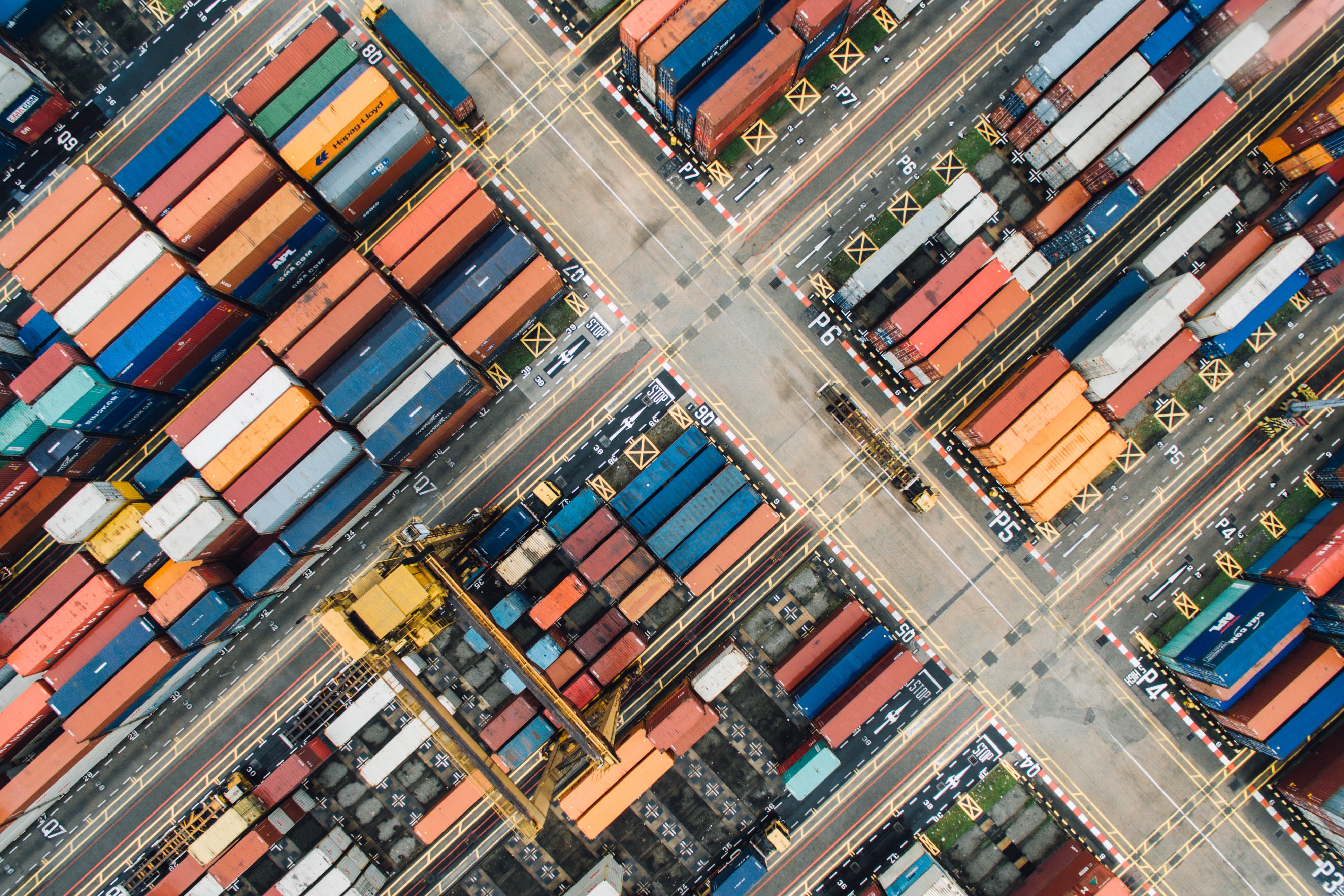 A picture of a port full of shipping containers